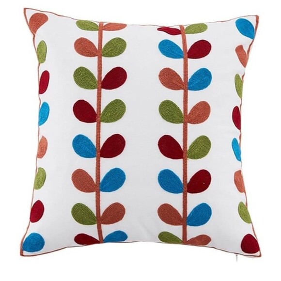 NWT  Embroidered High Quality 100% Organic Cotton Pillow Cushion Covers set of 2 - Picture 6 of 11